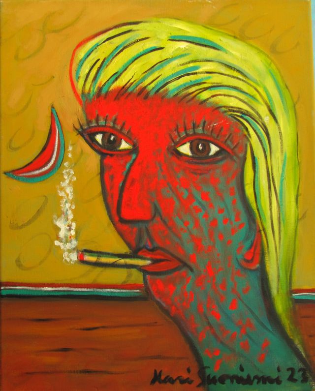 Smoking people 50 x 40 oil on canvas.JPG